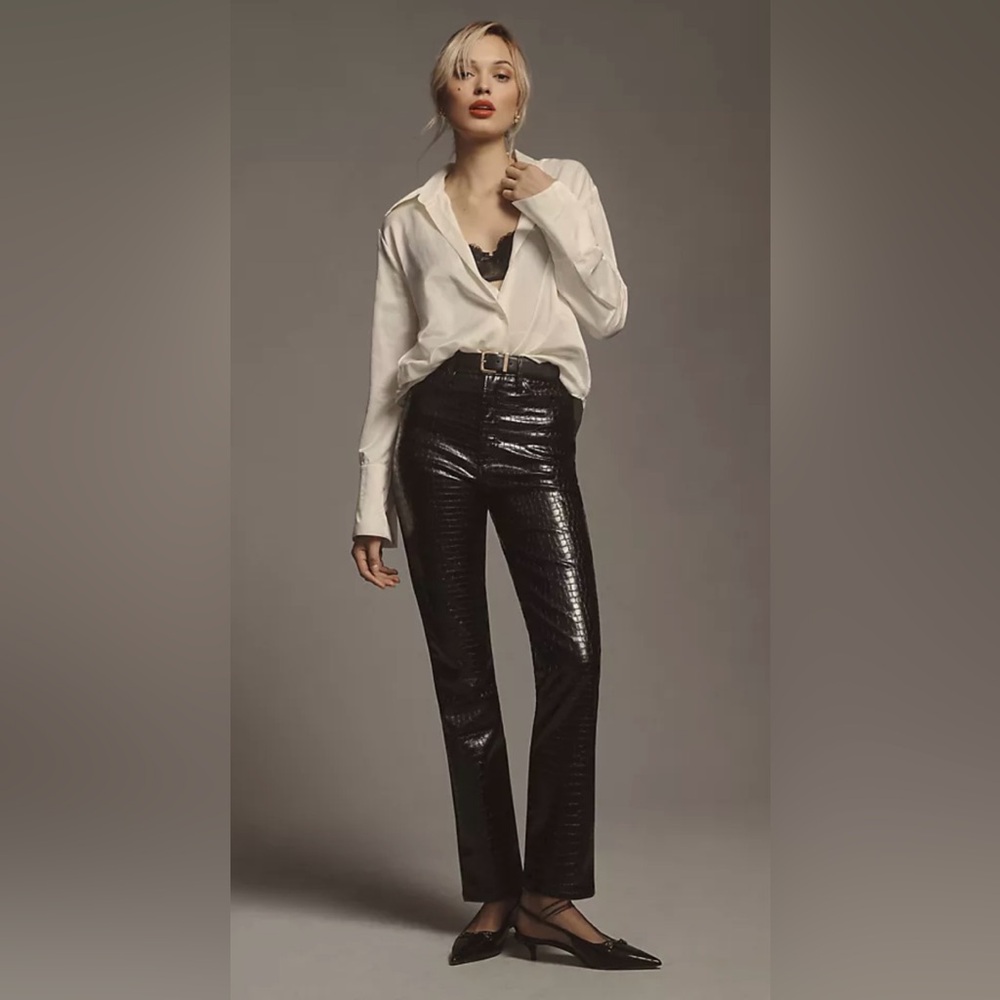 GOOD AMERICAN Classic Snakeskin High-Rise Pant